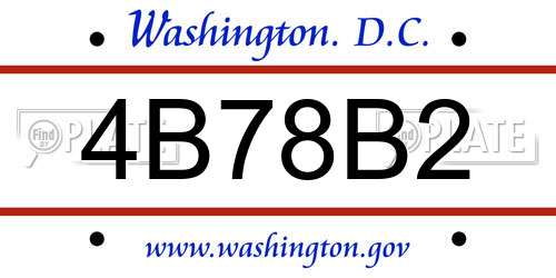 4B78B2 District Of Columbia License Plate