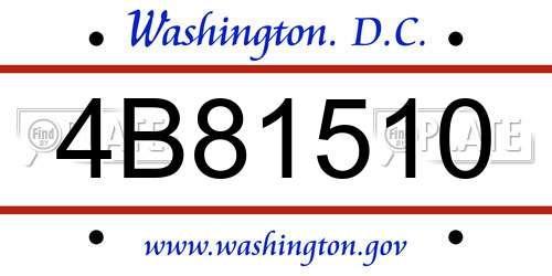 4B81510 District Of Columbia License Plate