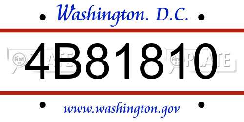 4B81810 District Of Columbia License Plate