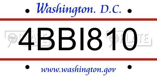 4BBI810 District Of Columbia License Plate