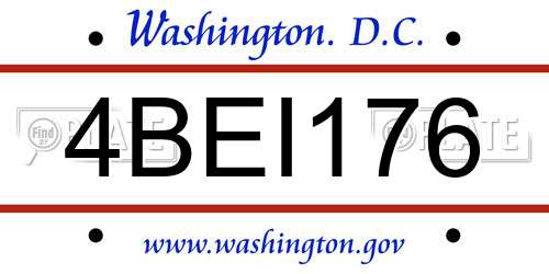 4BEI176 District Of Columbia License Plate