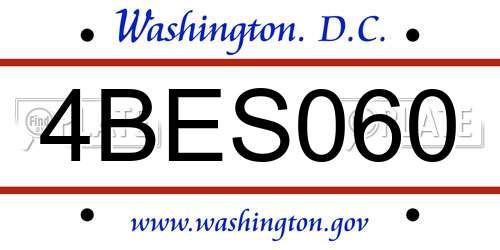 4BES060 District Of Columbia License Plate