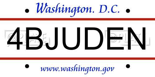 4BJUDEN District Of Columbia License Plate
