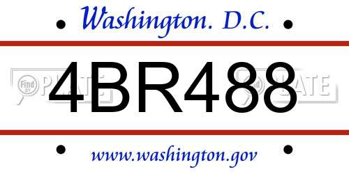 4BR488 District Of Columbia License Plate