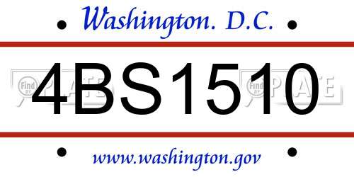 4BS1510 District Of Columbia License Plate