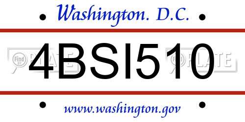4BSI510 District Of Columbia License Plate