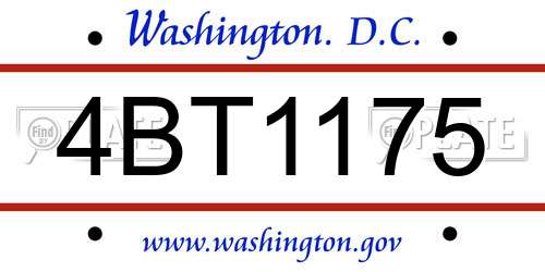 4BT1175 District Of Columbia License Plate