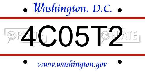 4C05T2 District Of Columbia License Plate