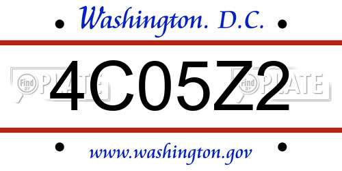 4C05Z2 District Of Columbia License Plate