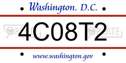 4C08T2 District Of Columbia License Plate