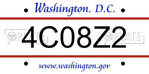 4C08Z2 District Of Columbia License Plate