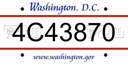 4C43870 District Of Columbia License Plate