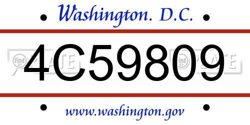 4C59809 District Of Columbia License Plate