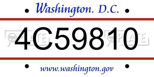 4C59810 District Of Columbia License Plate