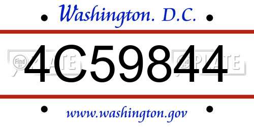 4C59844 District Of Columbia License Plate