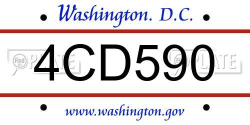 4CD590 District Of Columbia License Plate