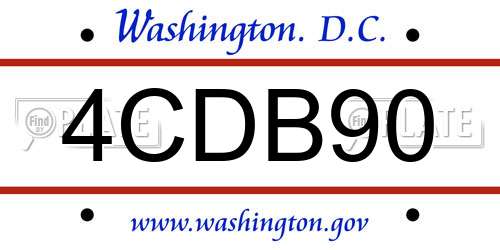 4CDB90 District Of Columbia License Plate