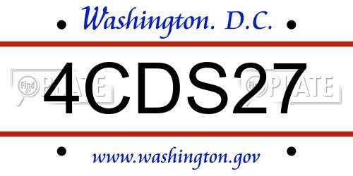 4CDS27 District Of Columbia License Plate