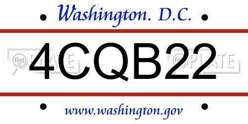 4CQB22 District Of Columbia License Plate
