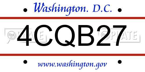4CQB27 District Of Columbia License Plate