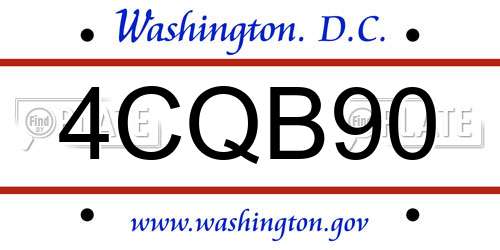 4CQB90 District Of Columbia License Plate