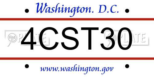 4CST30 District Of Columbia License Plate