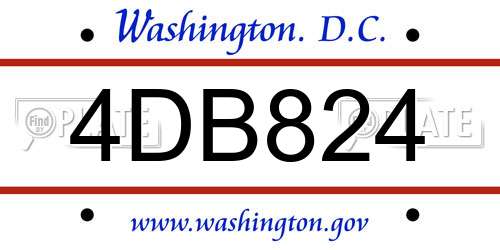4DB824 District Of Columbia License Plate