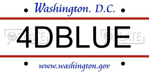 4DBLUE District Of Columbia License Plate