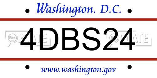 4DBS24 District Of Columbia License Plate