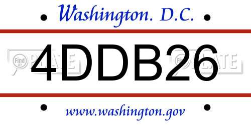 4DDB26 District Of Columbia License Plate