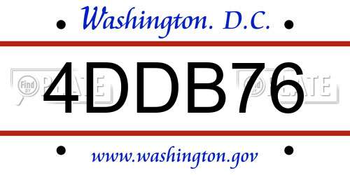 4DDB76 District Of Columbia License Plate
