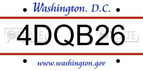 4DQB26 District Of Columbia License Plate