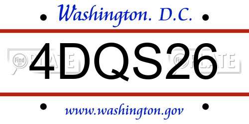 4DQS26 District Of Columbia License Plate