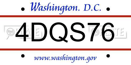 4DQS76 District Of Columbia License Plate