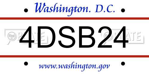 4DSB24 District Of Columbia License Plate