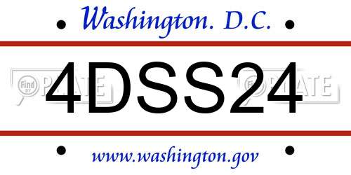 4DSS24 District Of Columbia License Plate
