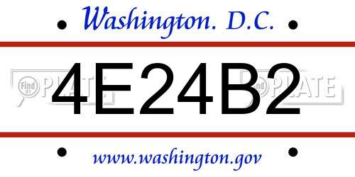 4E24B2 District Of Columbia License Plate