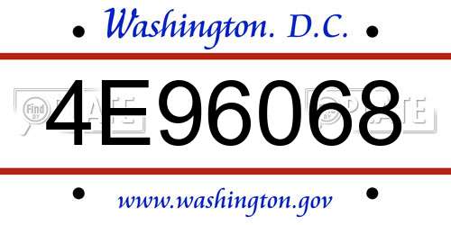 4E96068 District Of Columbia License Plate