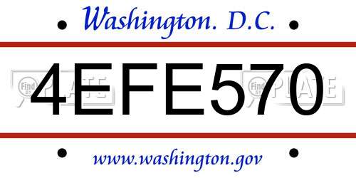 4EFE570 District Of Columbia License Plate