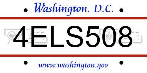 4ELS508 District Of Columbia License Plate