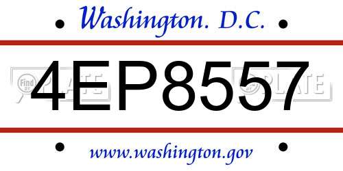 4EP8557 District Of Columbia License Plate