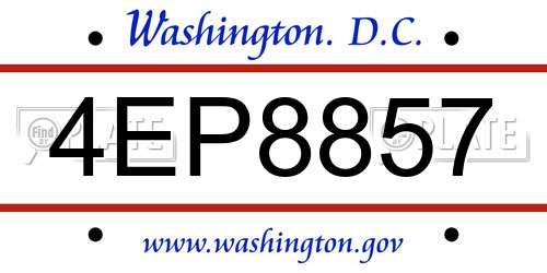 4EP8857 District Of Columbia License Plate