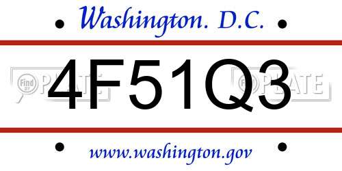 4F51Q3 District Of Columbia License Plate