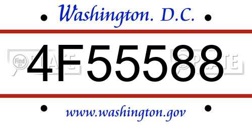 4F55588 District Of Columbia License Plate