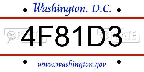 4F81D3 District Of Columbia License Plate