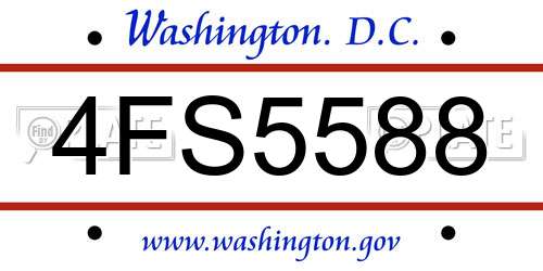 4FS5588 District Of Columbia License Plate