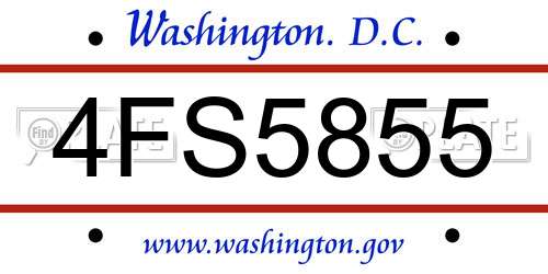 4FS5855 District Of Columbia License Plate