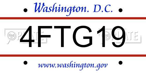 4FTG19 District Of Columbia License Plate
