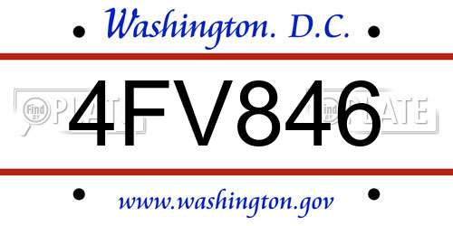 4FV846 District Of Columbia License Plate