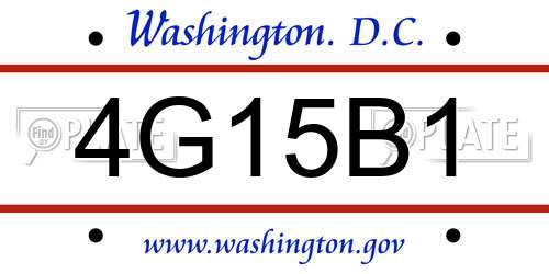 4G15B1 District Of Columbia License Plate